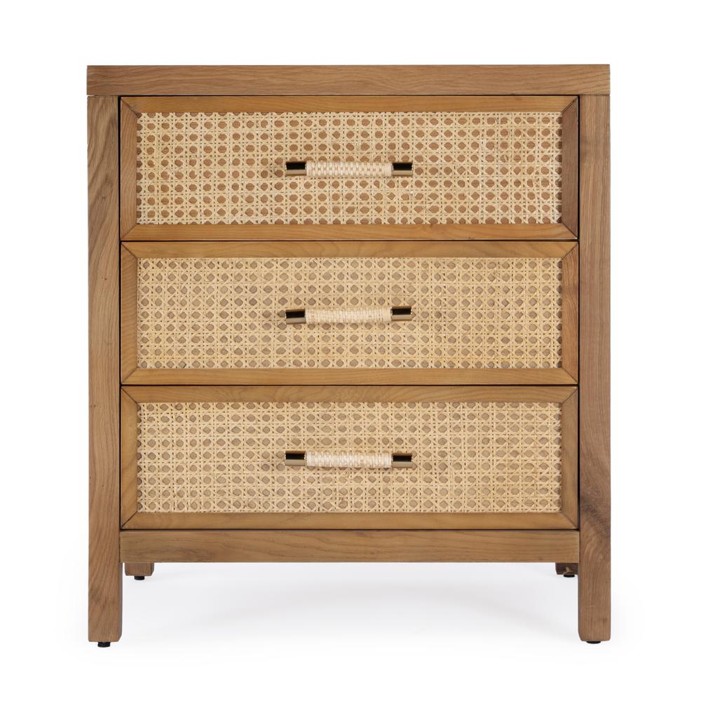 Company Mesa 25 in. W Rectangular 3 Drawer Cane/Solid Wood Chest, Natural. Picture 3