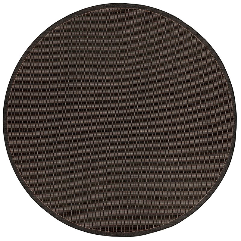 Saddlestitch Area Rug, Black/Cocoa ,Round, 8'6" x 8'6". Picture 1