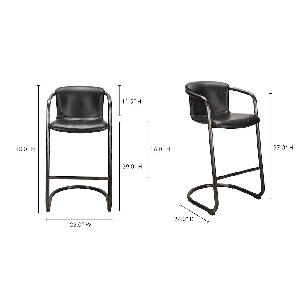 Freeman Barstool Antique Black-Set Of Two. Picture 4