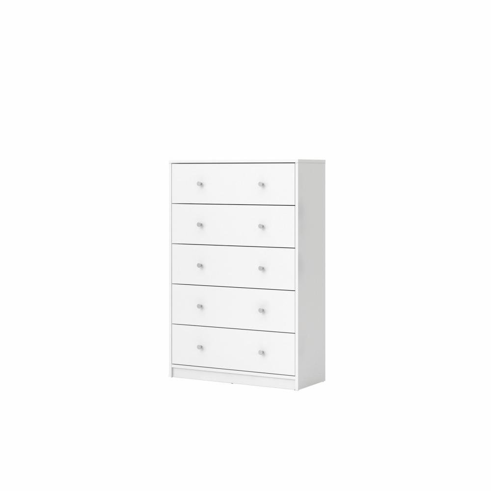 Portland 5 Drawer Chest, White. Picture 4
