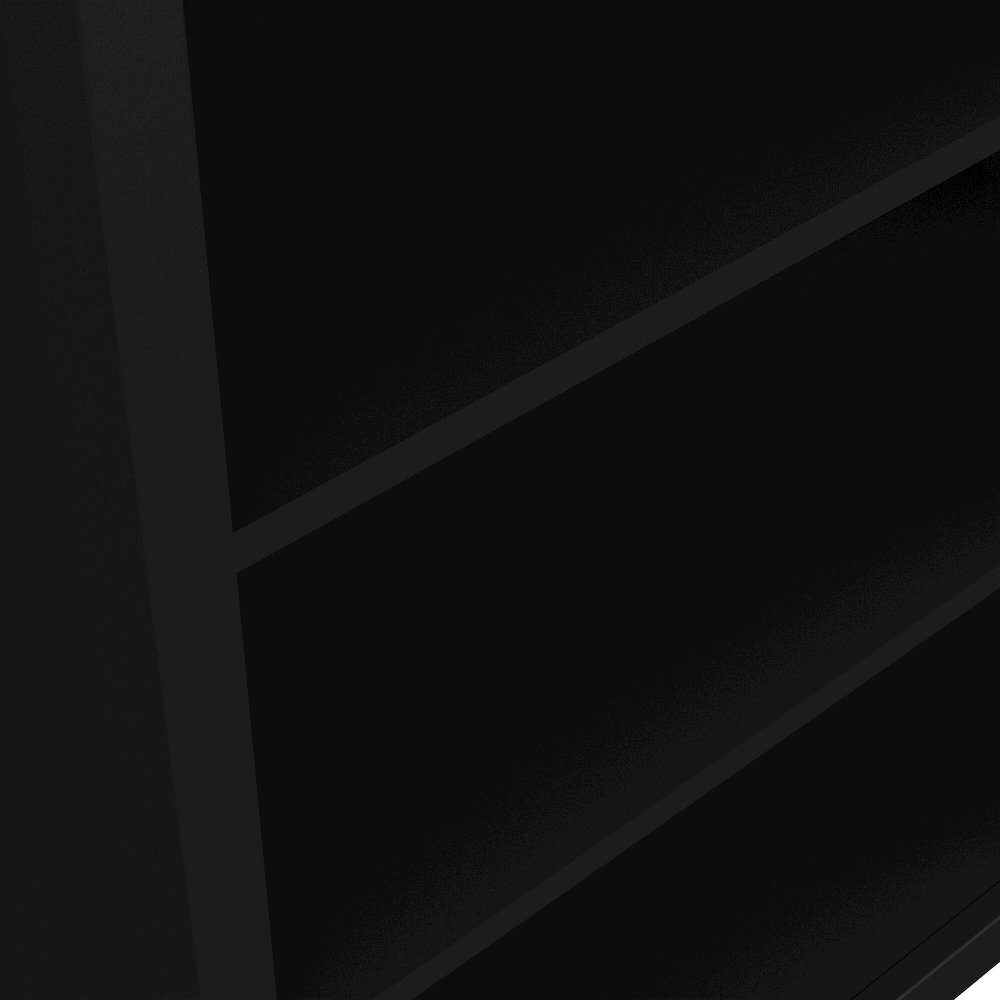 Adjustable 6 Shelf Bookcase, Open Storage Home Office Bookshelf, Black Matte. Picture 4