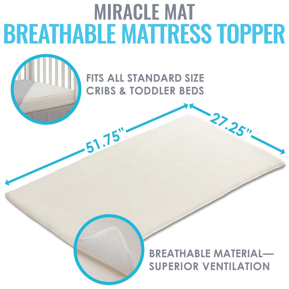 LA Baby Breathable Miracle Mat - Superior Ventilation Crib MattressTopper. Picture 3