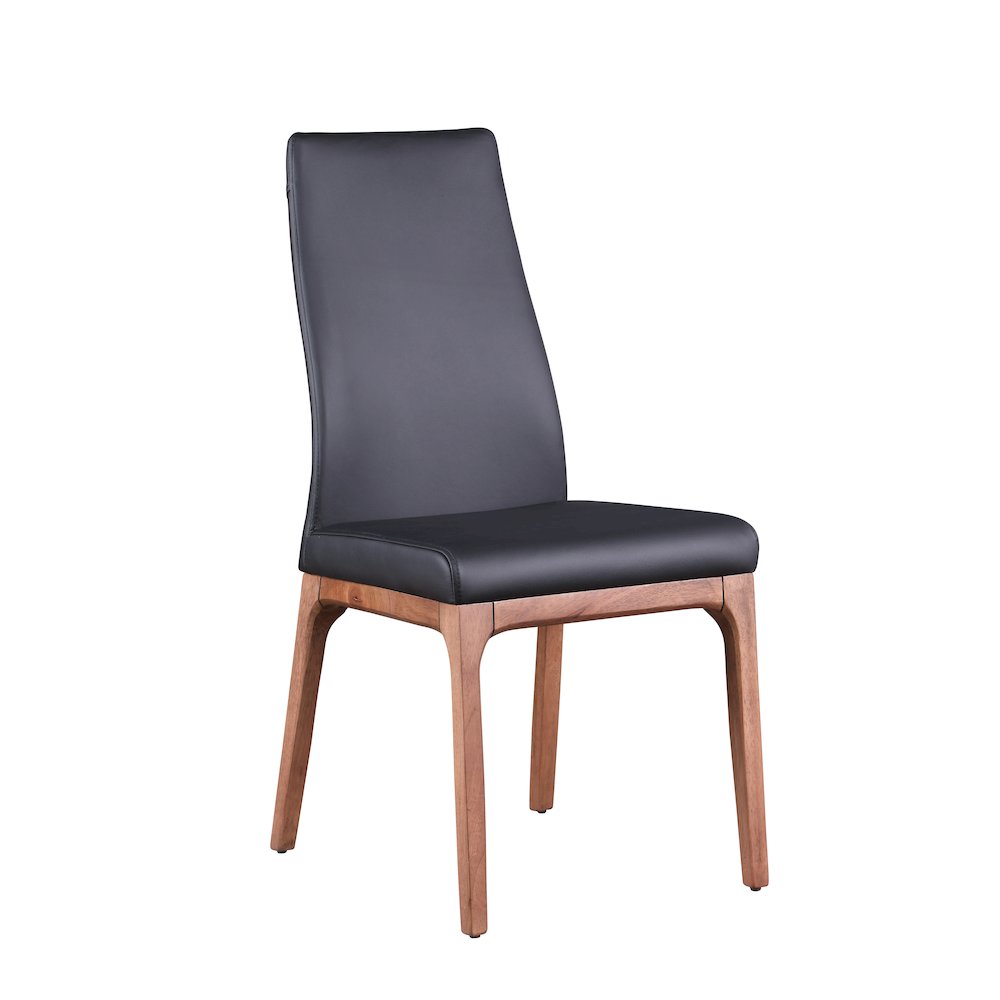 Modern Contour Back Upholstered Side Chair w/ Solid Wood Base. Picture 1