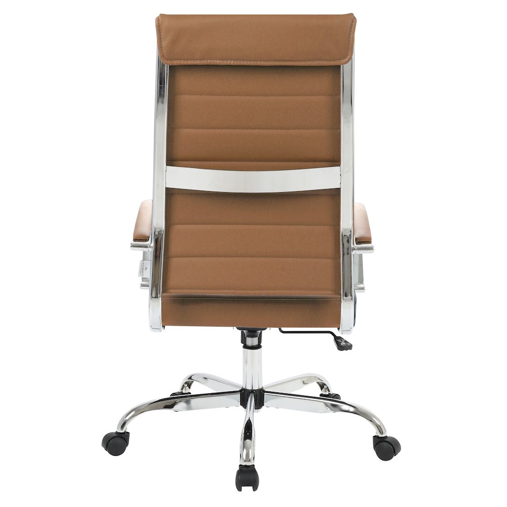 LeisureMod Benmar High-Back Leather Office Chair Brown. Picture 3