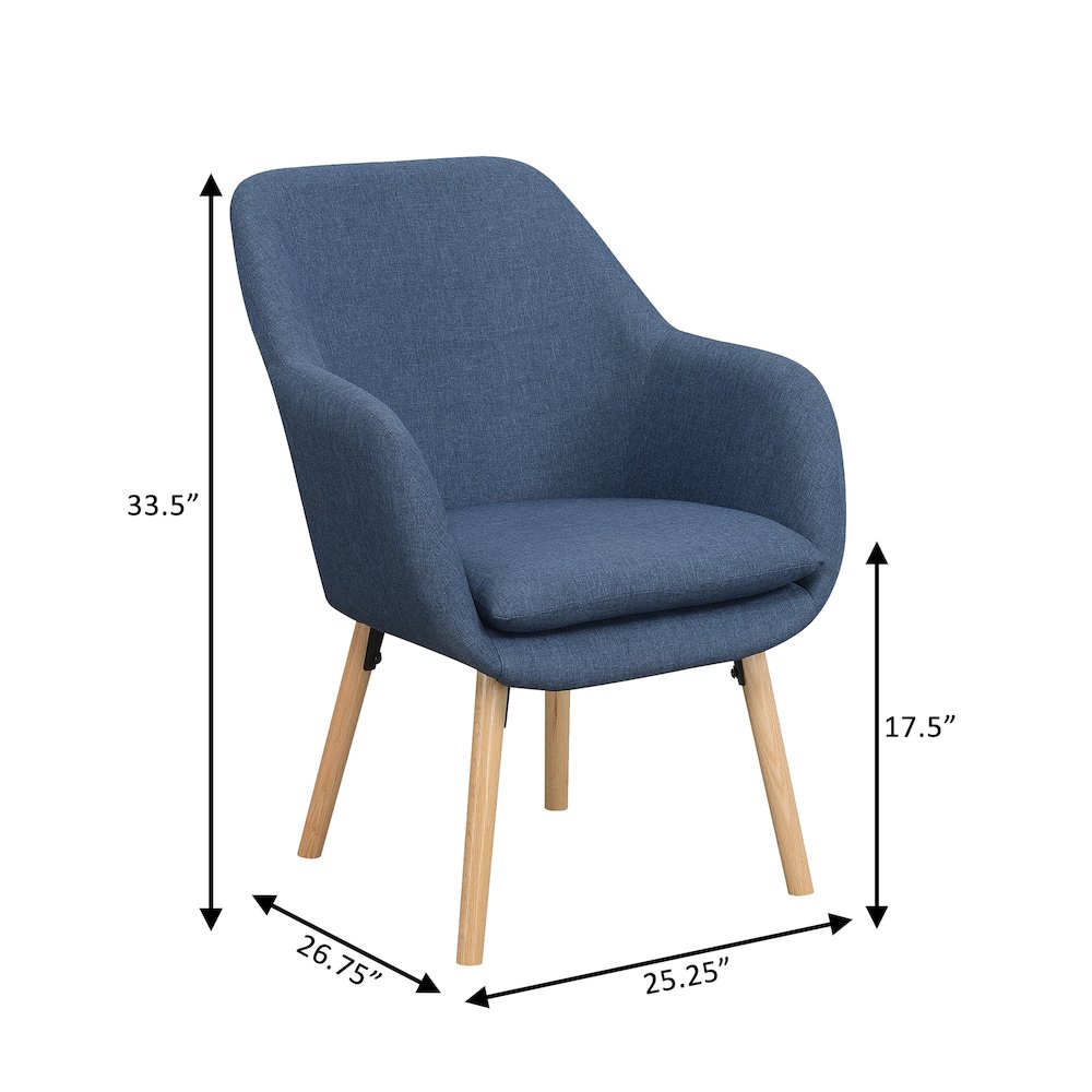 Charlotte Accent Chair, Denim Blue Linen. Picture 2