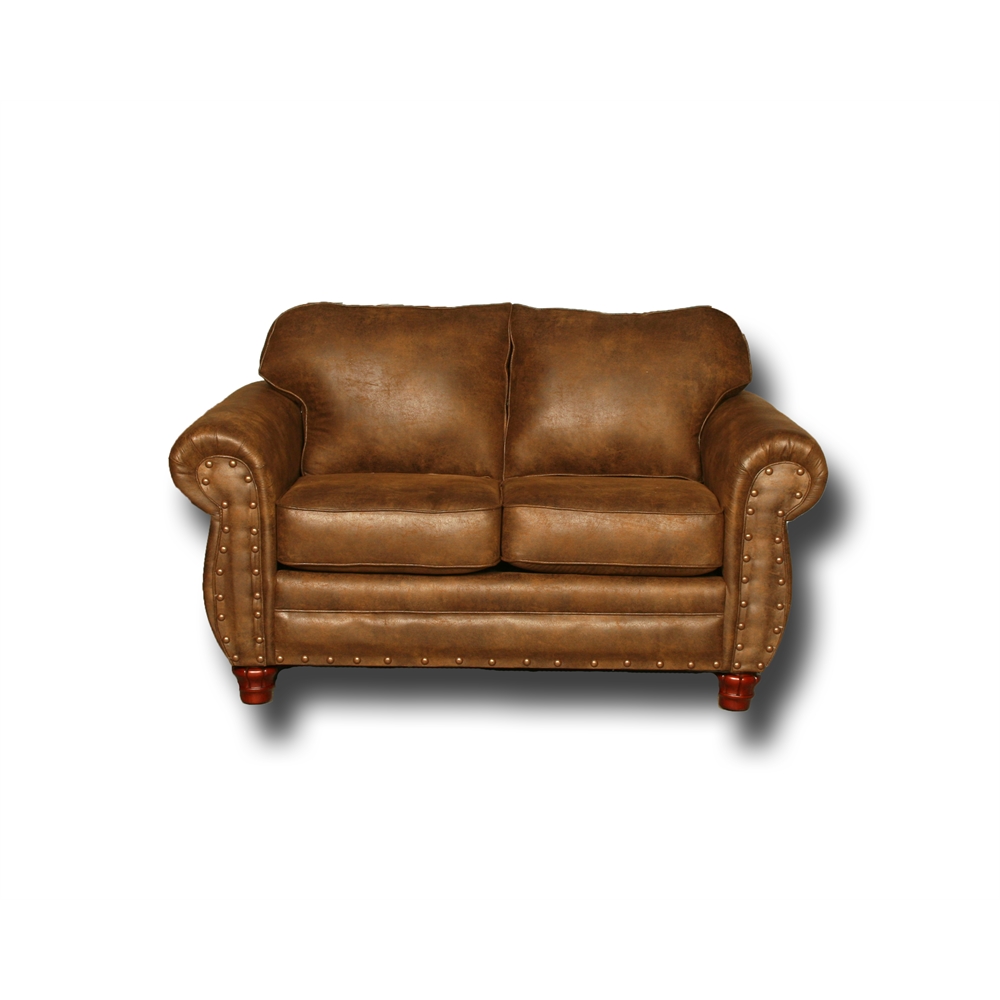 Loveseat, Brown. Picture 2