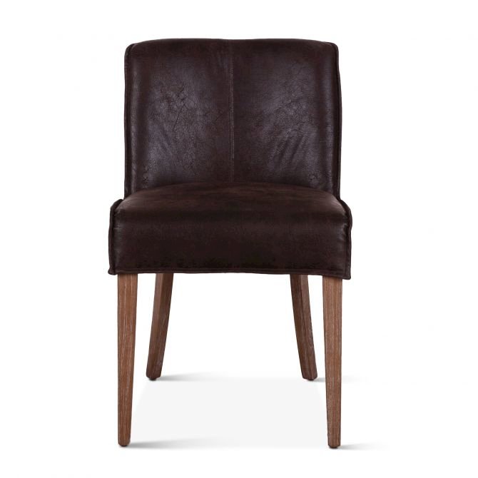 Avery Dark Brown Leather Side Chairs S/2. Picture 6