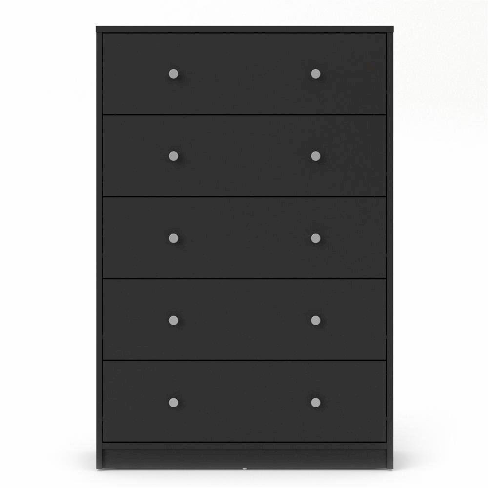 Portland 5 Drawer Chest, Black. Picture 1