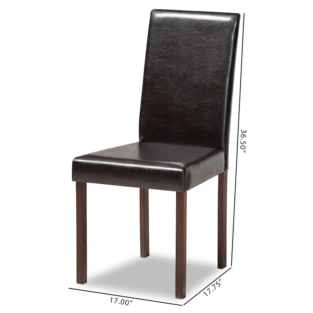 Andrew Modern Dining Chair Dark Brown. Picture 2