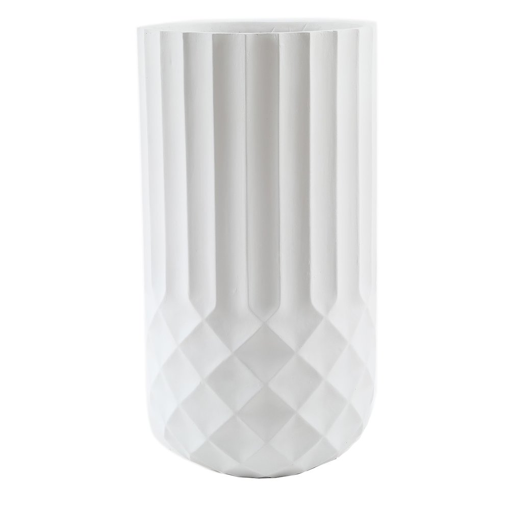 24.6in. H Tall White MgO Planter. Picture 1