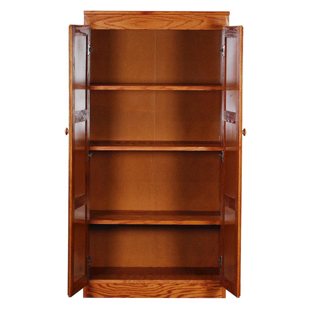 Concepts in Wood Multi-use Storage Cabinet, 4 Shelves, Dry Oak Finish. Picture 3
