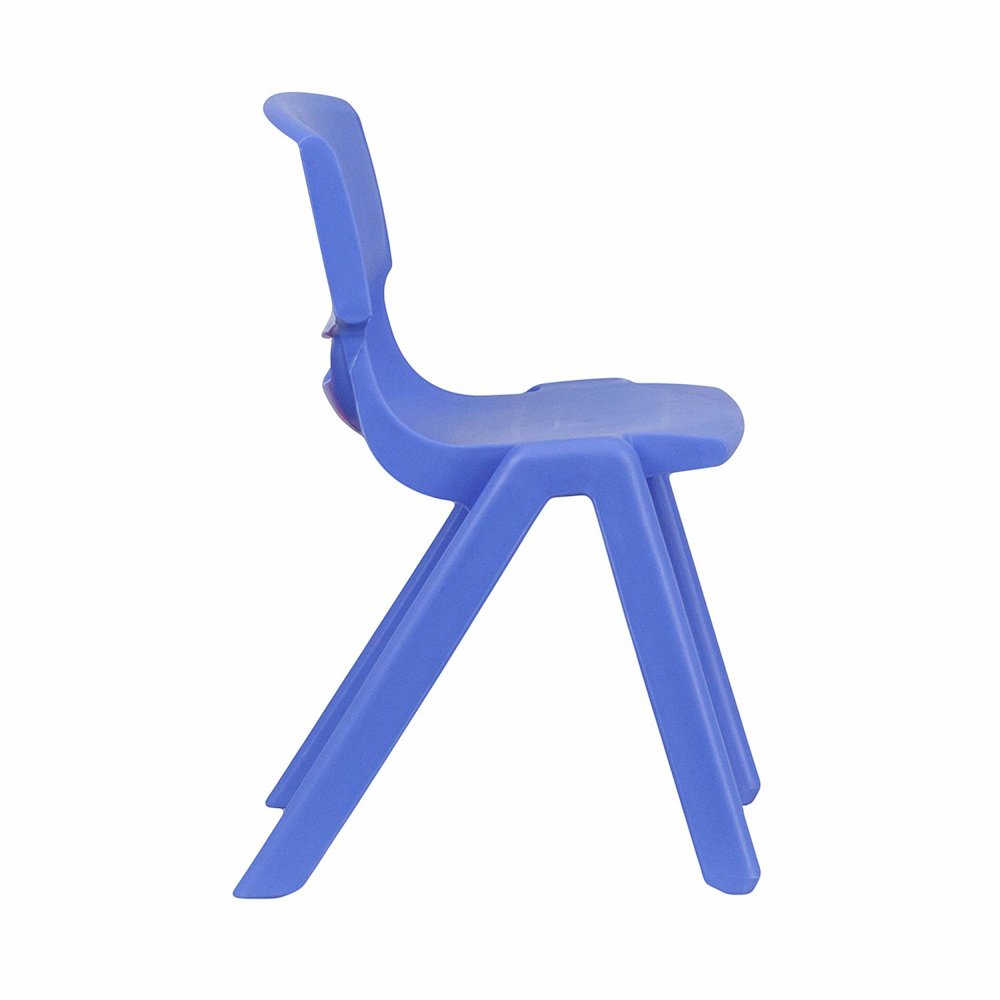 Blue Plastic Stackable School Chair with 13.25'' Seat Height pack of 5. Picture 3