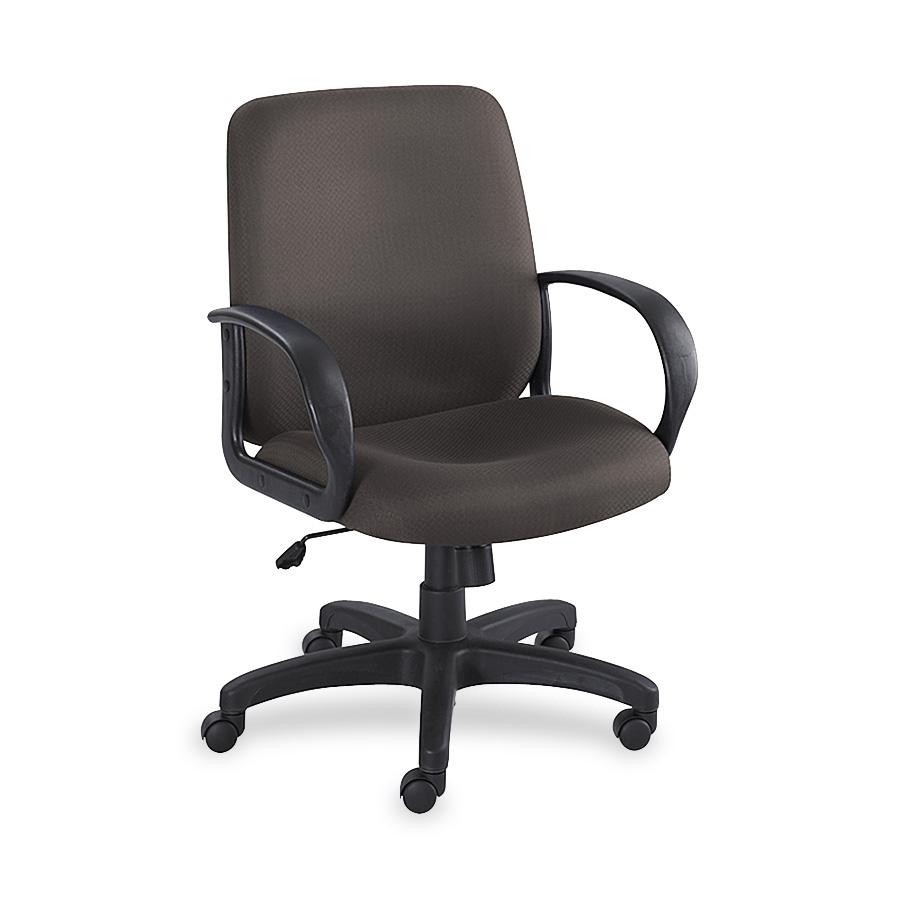 Poise Collection Executive Mid-Back Chair - Polyester Black Seat - Back - Black Frame - 27.0" x 27.0" x 42.3" Overall Dimension. Picture 1