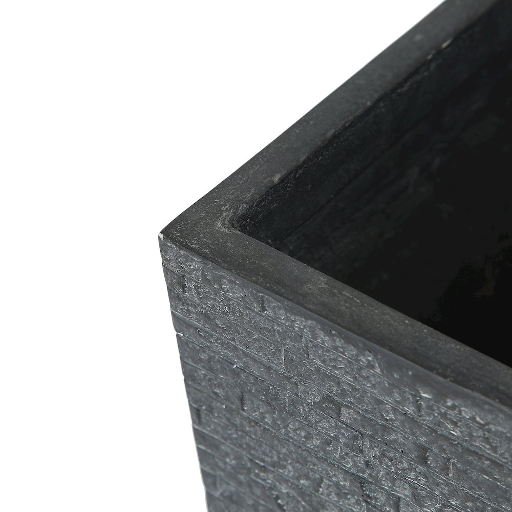 Gray MgO Textured Tall Angled Square Planter. Picture 7