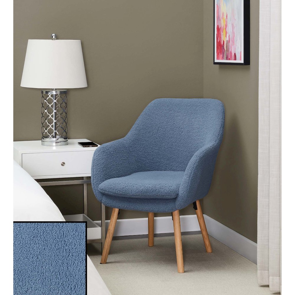 Take a Seat Charlotte Sherpa Accent Chair, Sherpa Blue. Picture 4