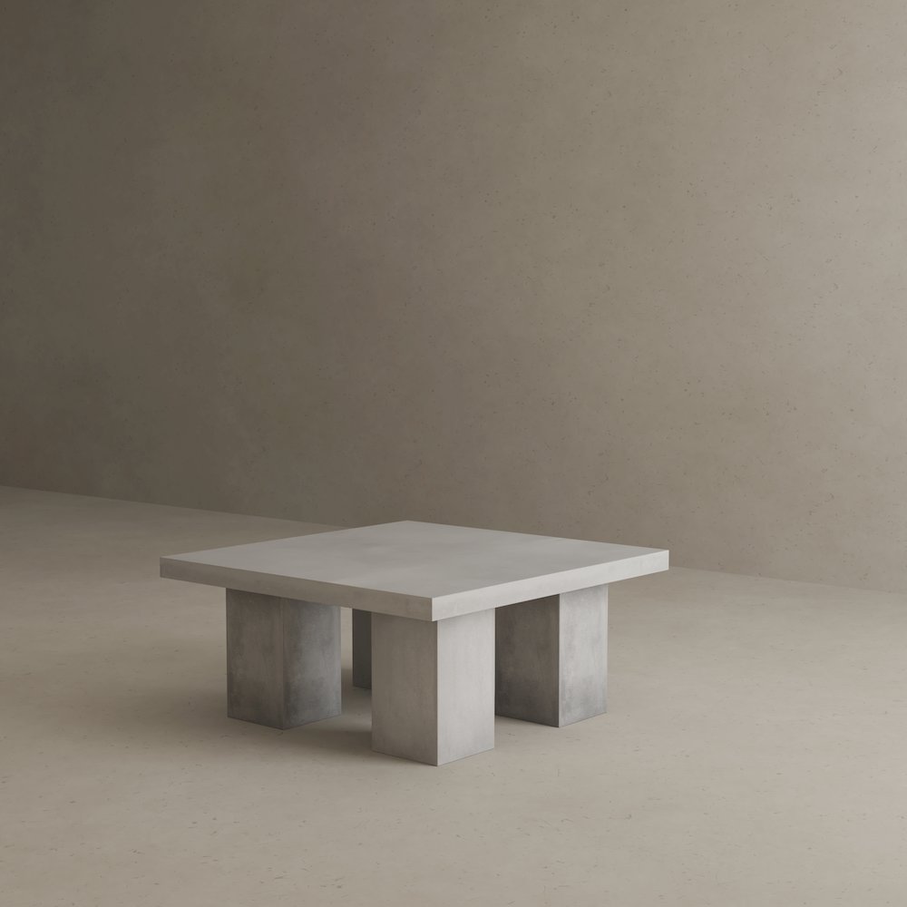 Ella Square Coffee Table Small In Black Concrete. Picture 6