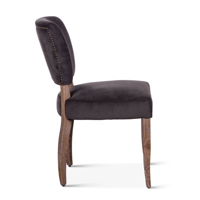 Portia Asphalt Velvet Side Chairs S/2. Picture 7