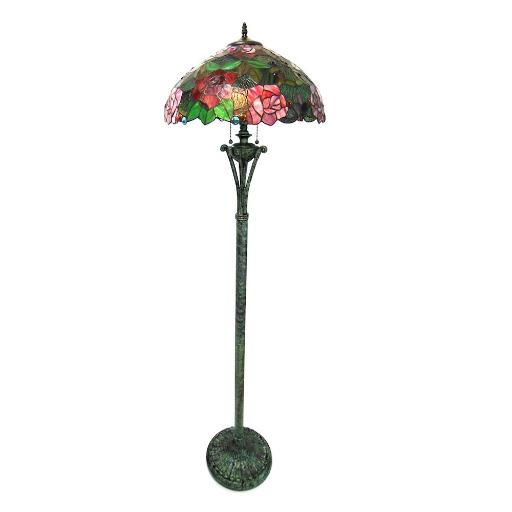 PEGGY Tiffany-style 2 Light Roses Floor Lamp 18" Shade. Picture 2