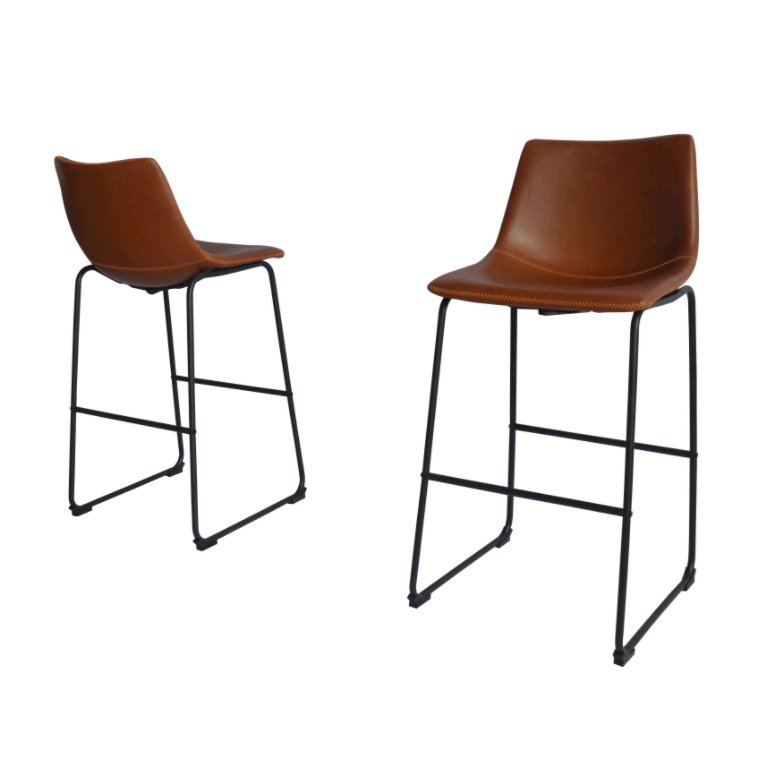 Bronze Color Barstool Bucket Seat, Set of 2. The main picture.