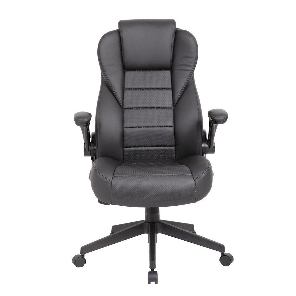 Boss Executive High Back CaressoftPlus Flip Arm Chair. Picture 2