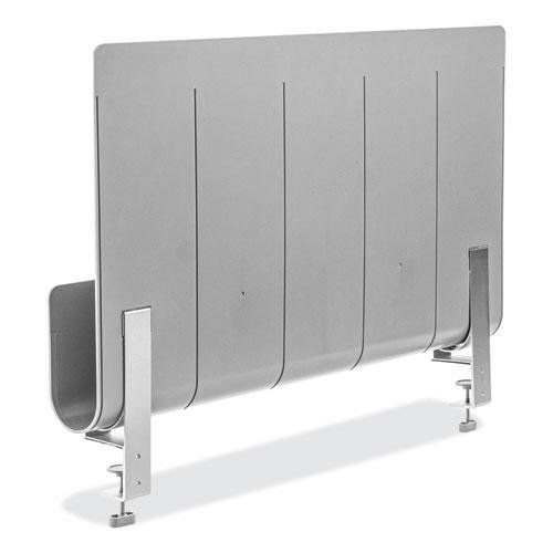 Deflecto Standing Desk Privacy Panel Organizer - 16.4" Height x 24" Width x 2.7" Depth - Gray - Acrylonitrile Butadiene Styrene (ABS) - 1 Each. Picture 2