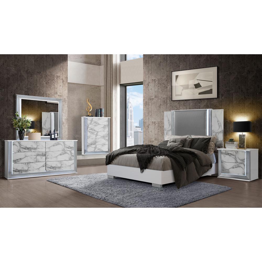 Ylime White Marble Dresser With Led. Picture 2