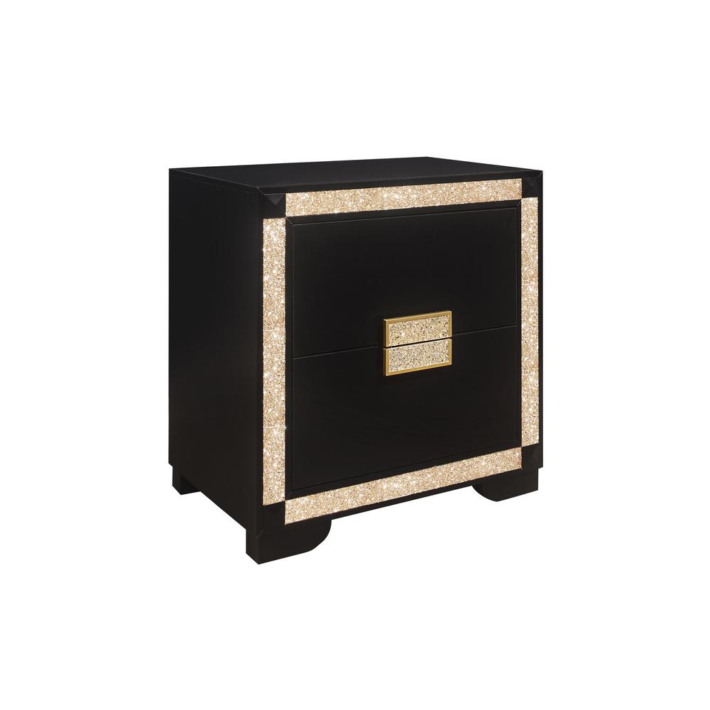 Blake Black/Gold Nightstand. Picture 1