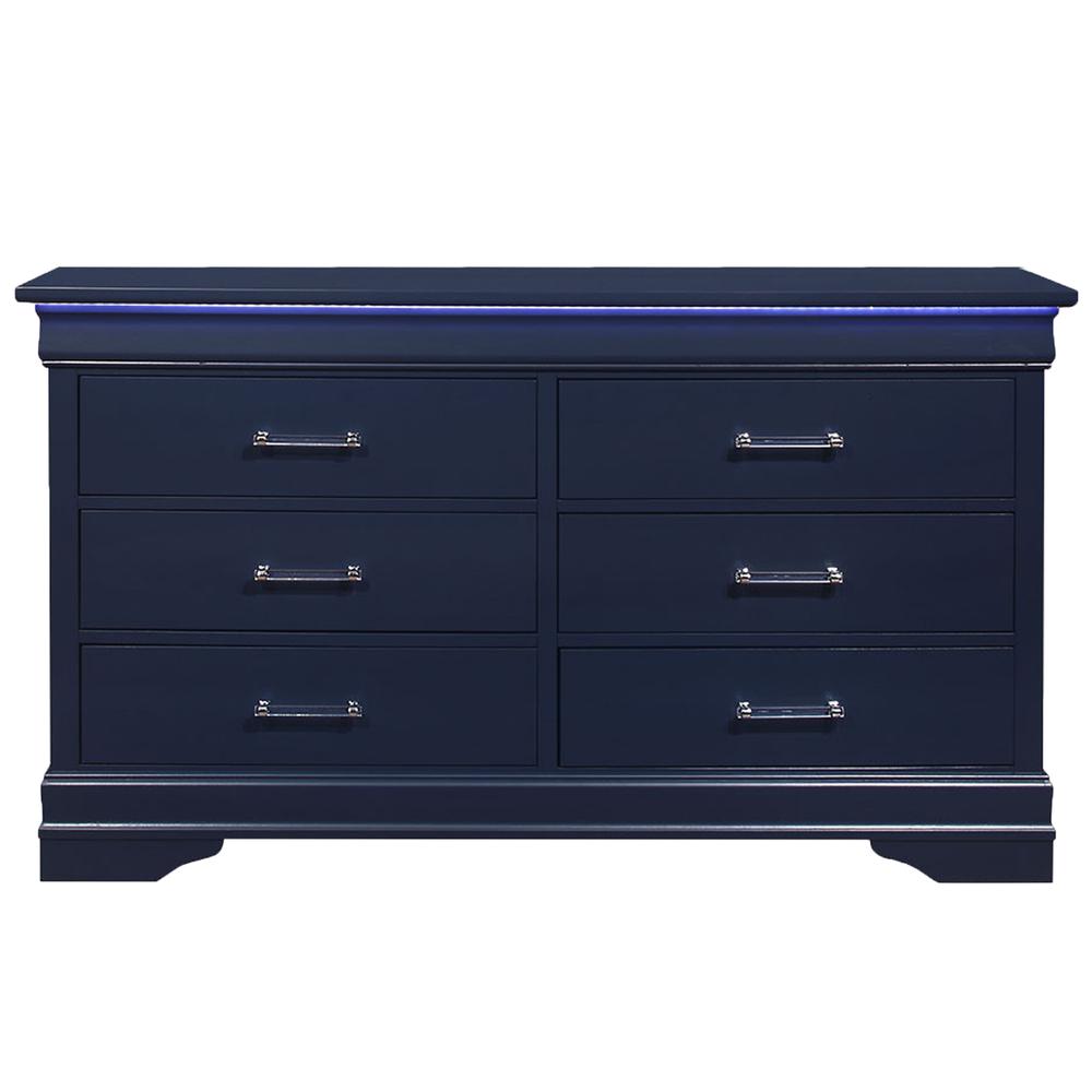 Charlie Blue Dresser With Led. Picture 1