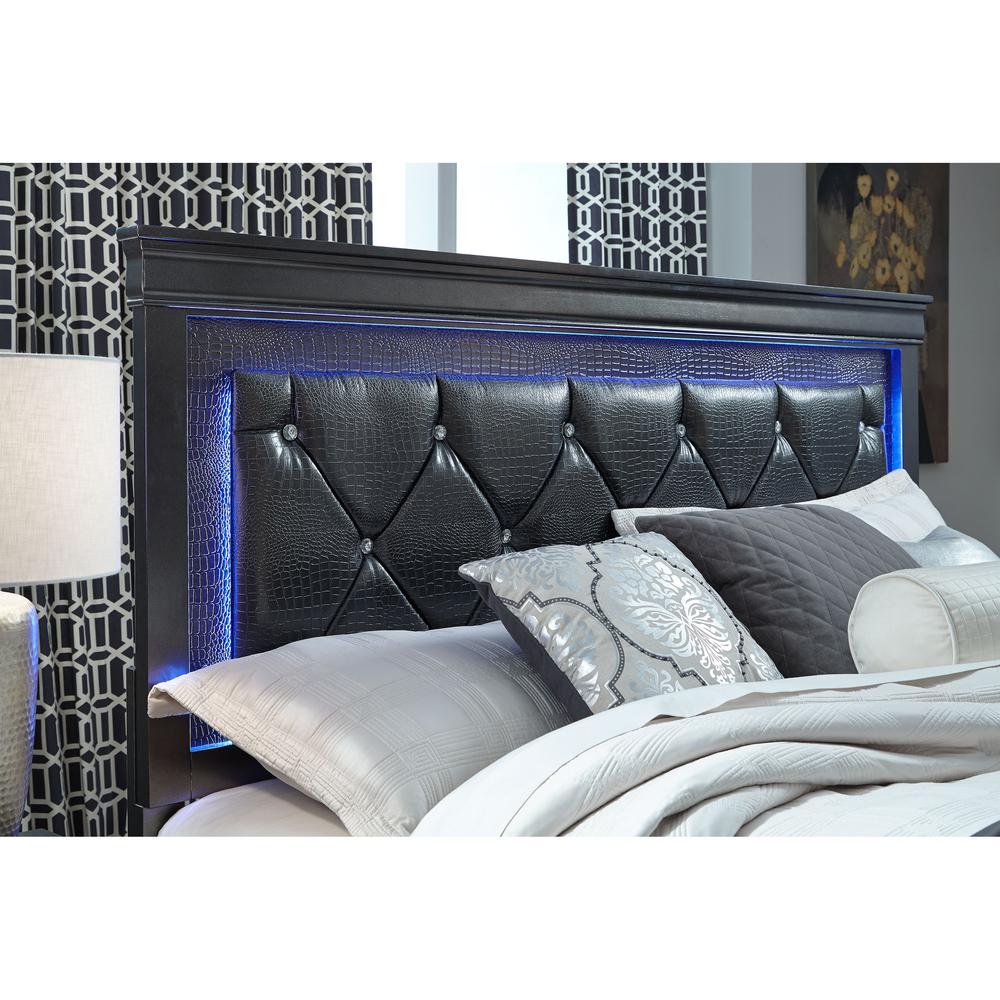 Pompei Metallic Grey King Bed Group With Led. Picture 1