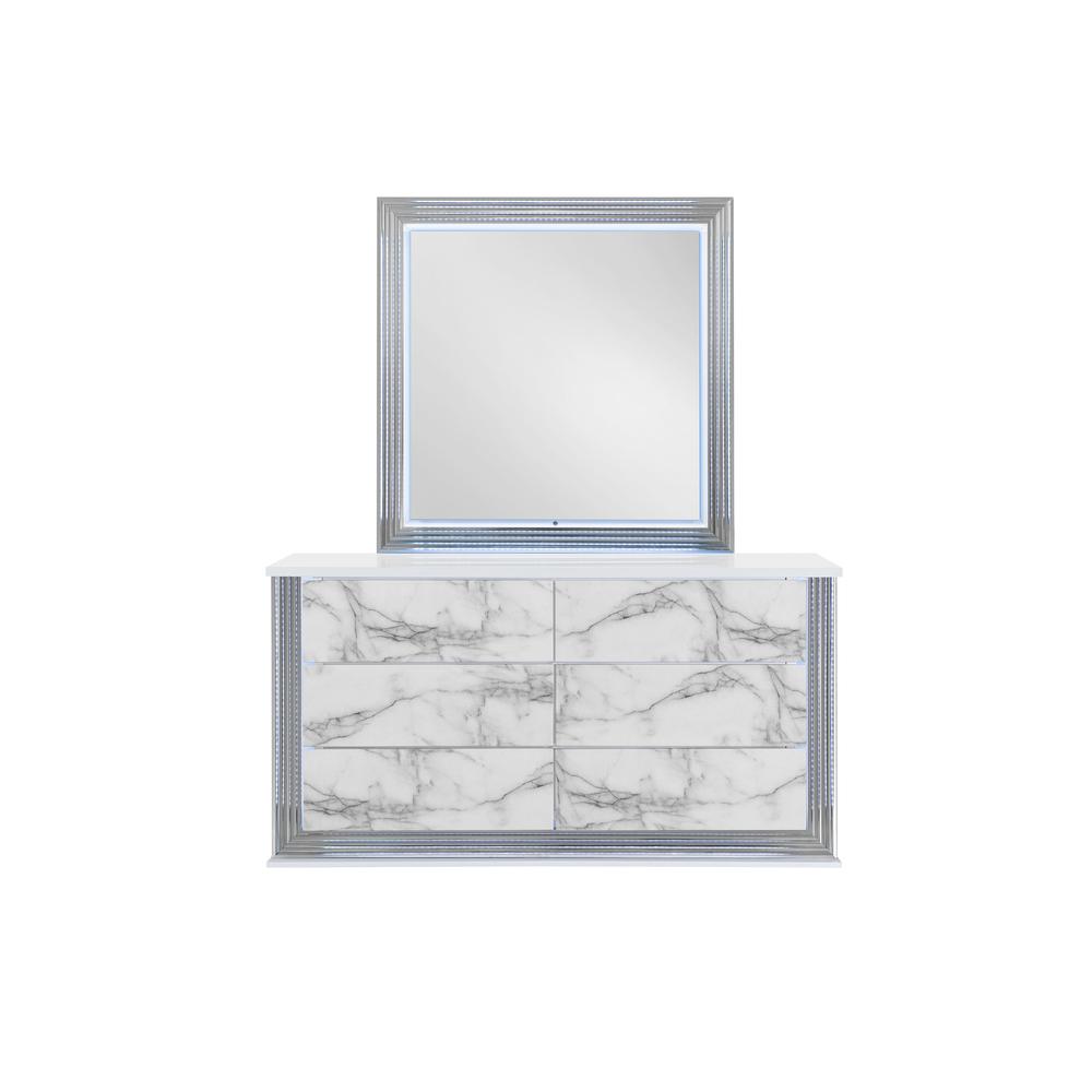 Ylime White Marble Dresser With Led. Picture 4
