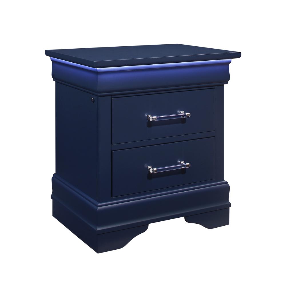 Charlie Blue Nightstand With Led. Picture 3