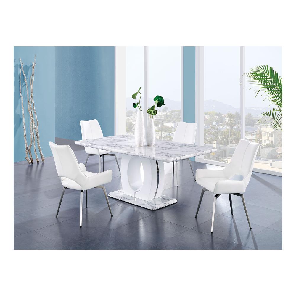 5 Piece Dining Room Set D894Dt + D4878Ndc White. Picture 4