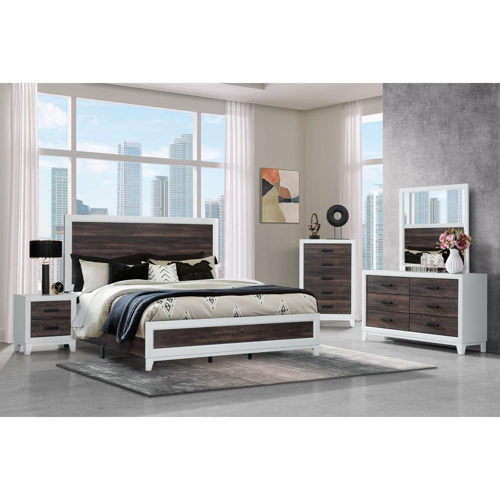Lisbon Oak And White Twin Bed. Picture 4