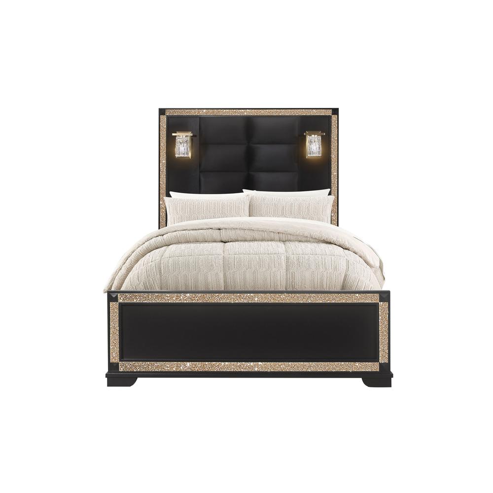 Blake Black Full Bed With Lamps. Picture 4