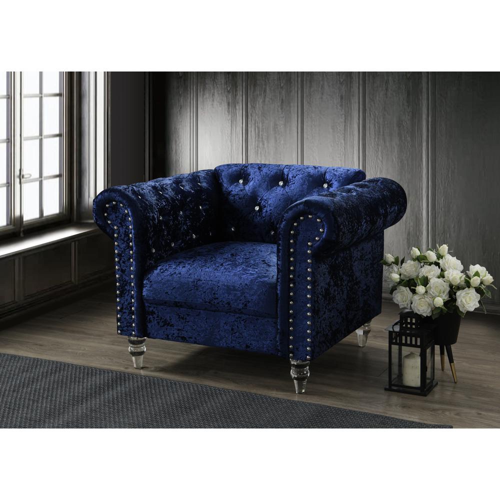 Dark Blue Chair - Blue. Picture 1