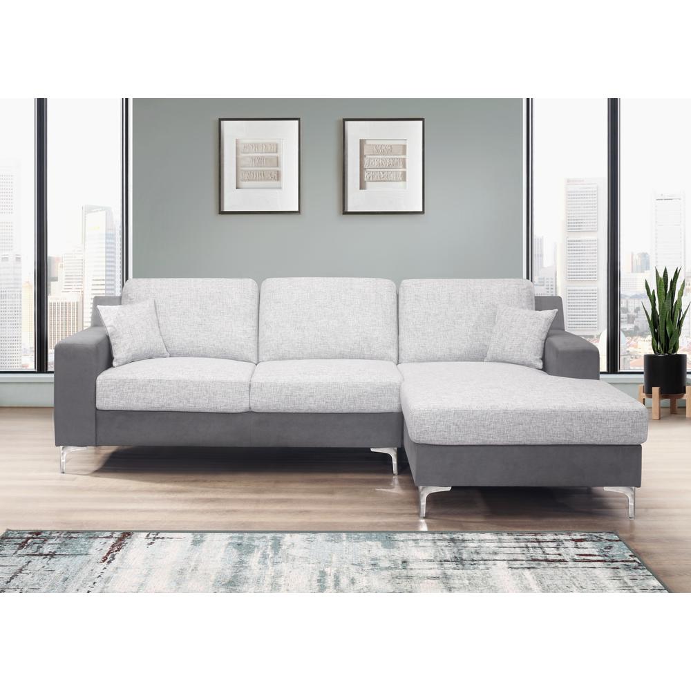 Dark Grey Loveseat & Chaise With 1 Pillow - Dark Grey. The main picture.