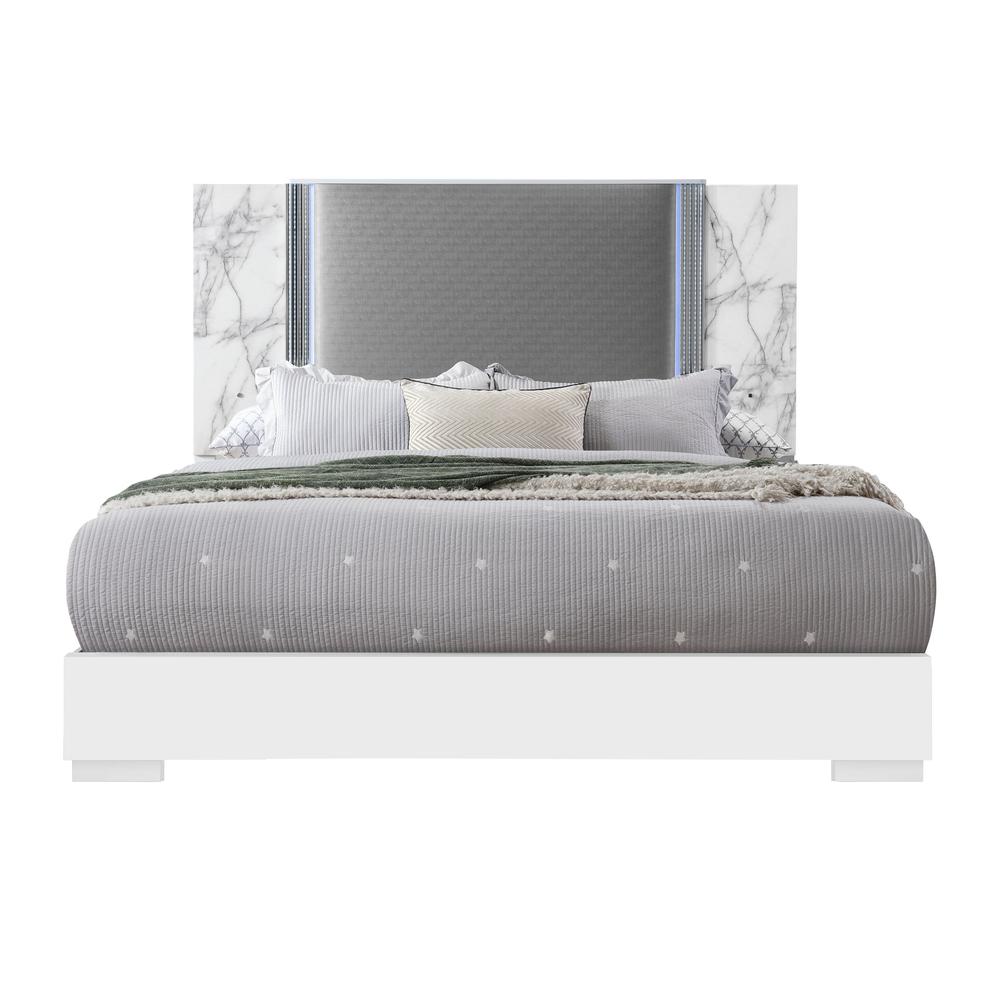 Ylime White Marble King Bed Group. Picture 2