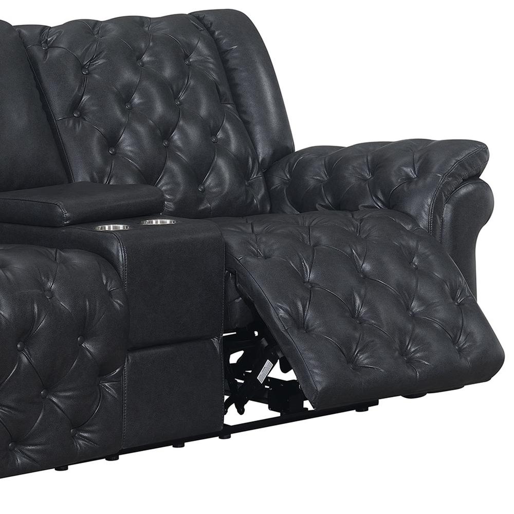Evelyn Charcoal Power Console Reclining Loveseat. Picture 2