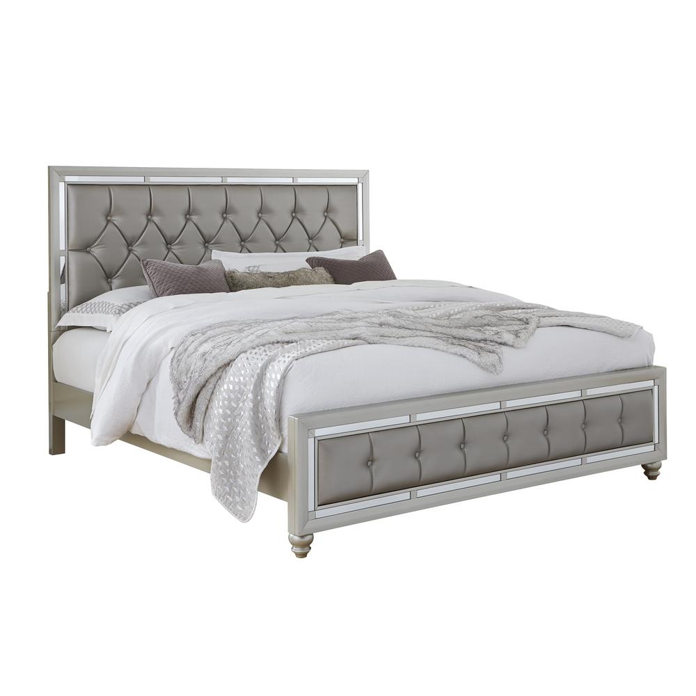 Riley Silver Queen Bed. Picture 1
