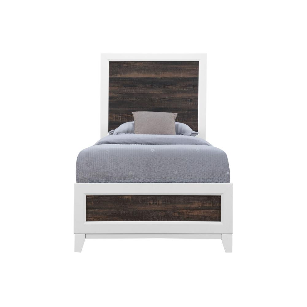 Lisbon Oak And White Twin Bed. Picture 1
