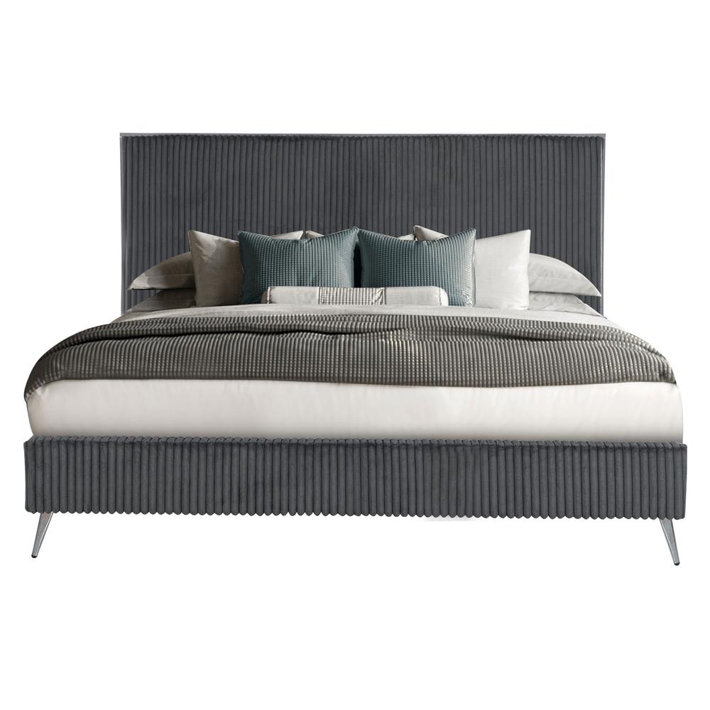 Enzo Dark Grey King Bed. Picture 1
