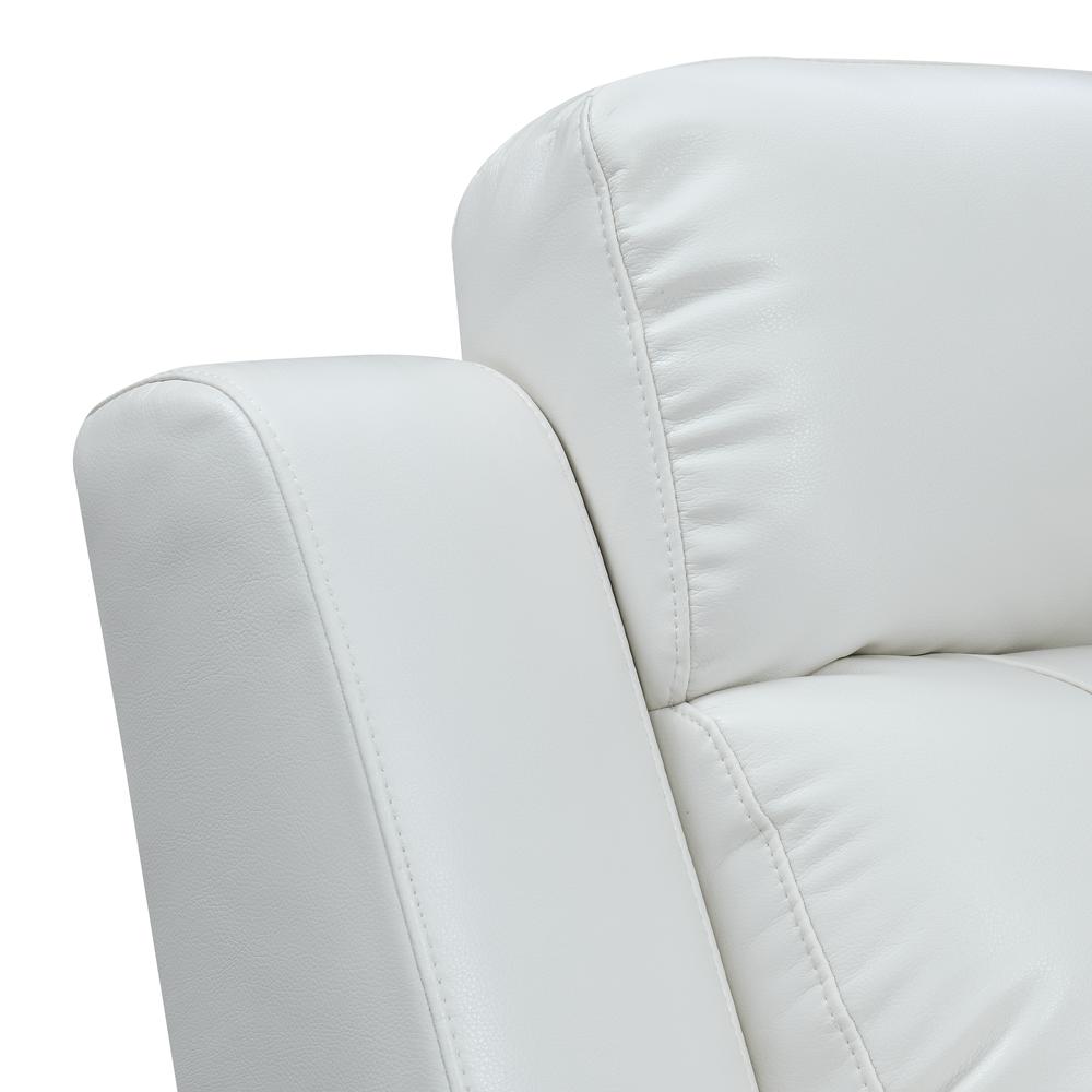 Power Console Reclining Loveseat Blanche White. Picture 5