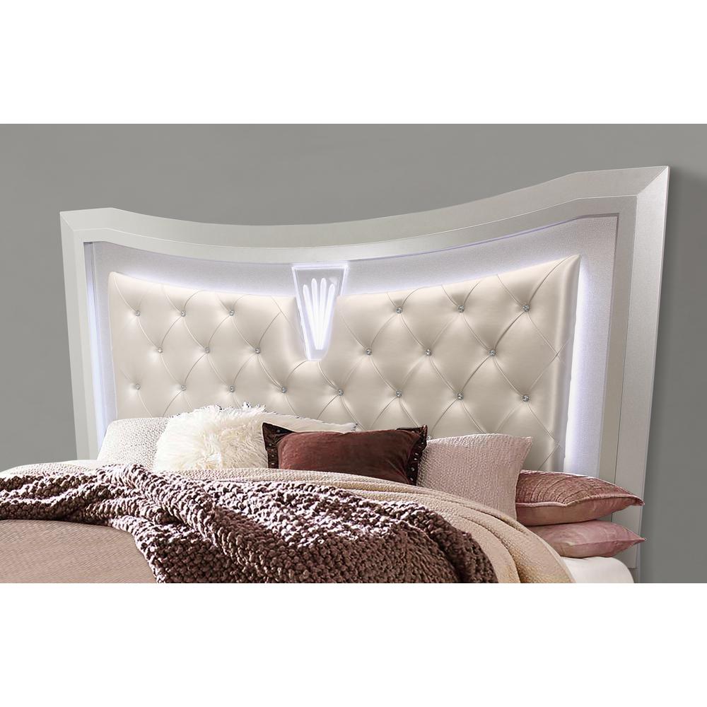 Paris Champagne Queen Bed With Led. Picture 3