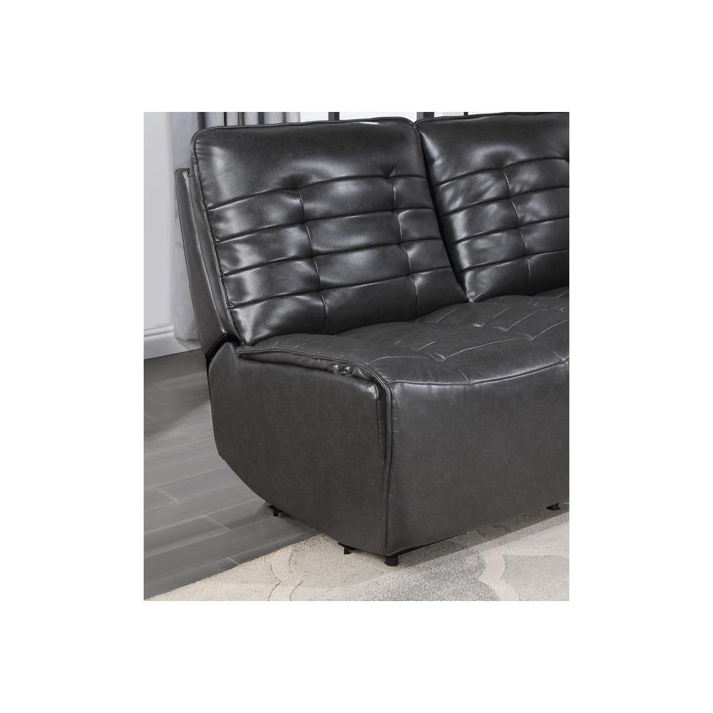 Build It Your Way U6066 Blanche Charcoal Power Armless Recliner. Picture 2