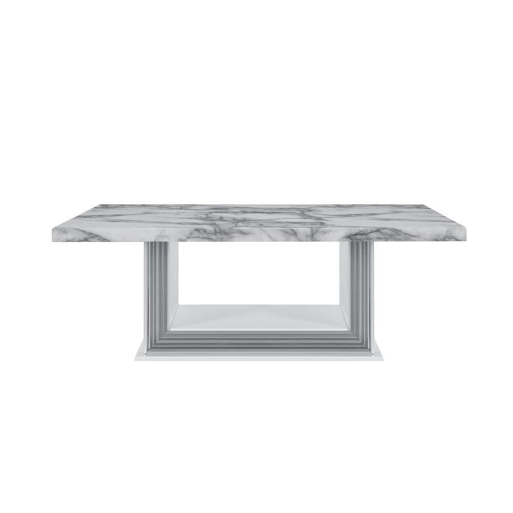 Ylime White Marble Coffee Table Base. Picture 2