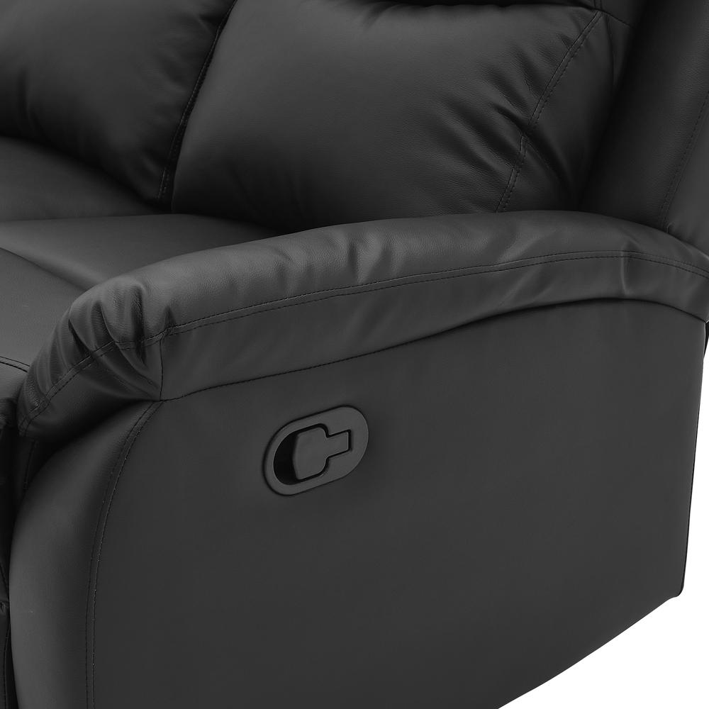 Black Console Reclining Loveseat - Black. Picture 2
