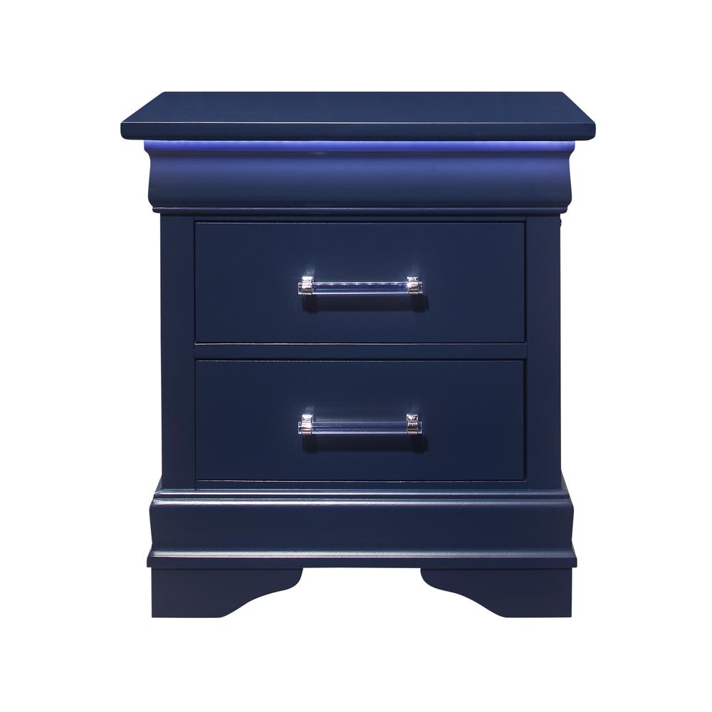 Charlie Blue Nightstand With Led. Picture 1