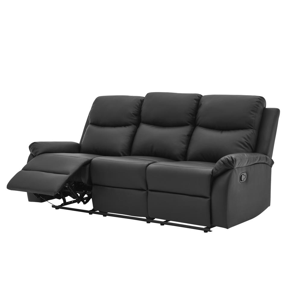 Reclining Black Sofa - Black. The main picture.