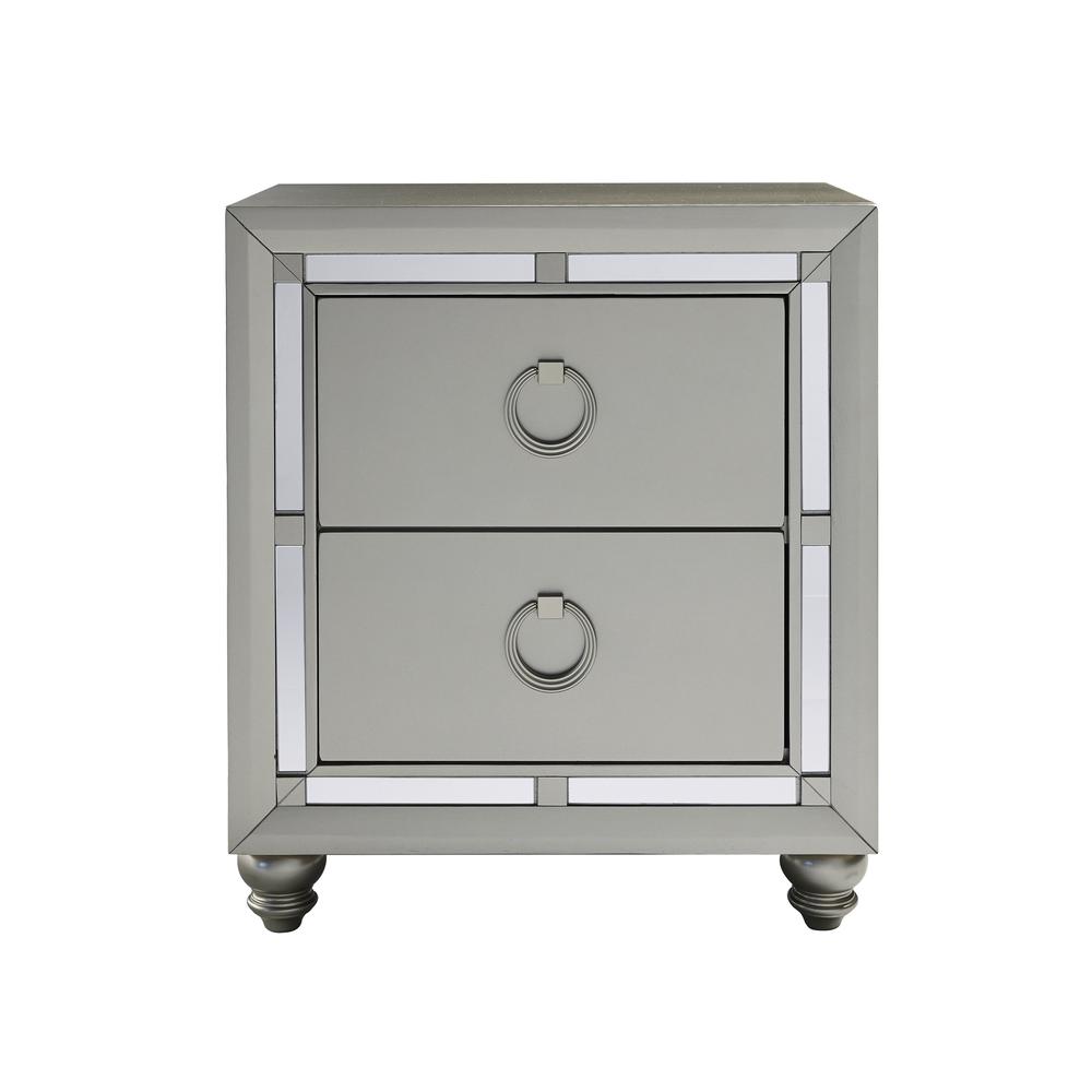 Riley Silver Nightstand. Picture 1
