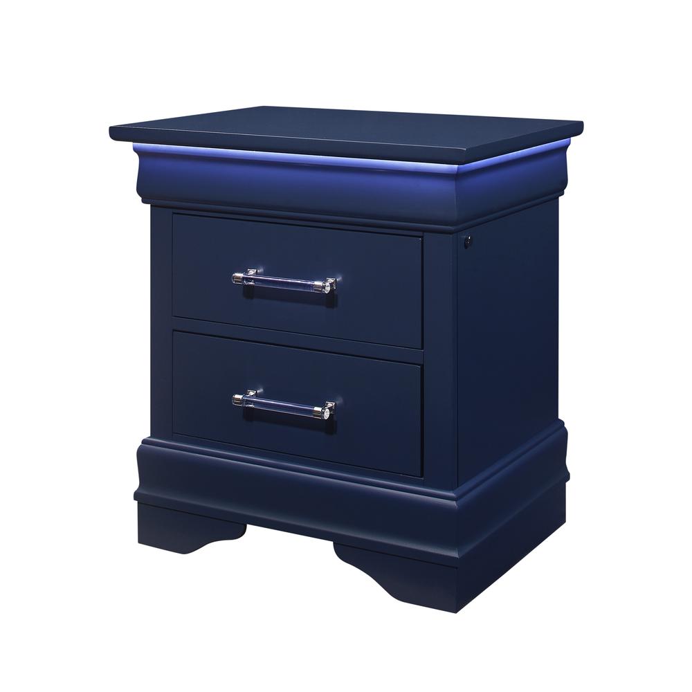 Charlie Blue Nightstand With Led. Picture 2